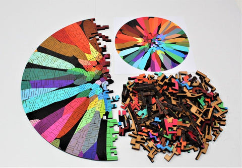 "Flower Burst" - 330 Pieces, Round Geometric Puzzle
