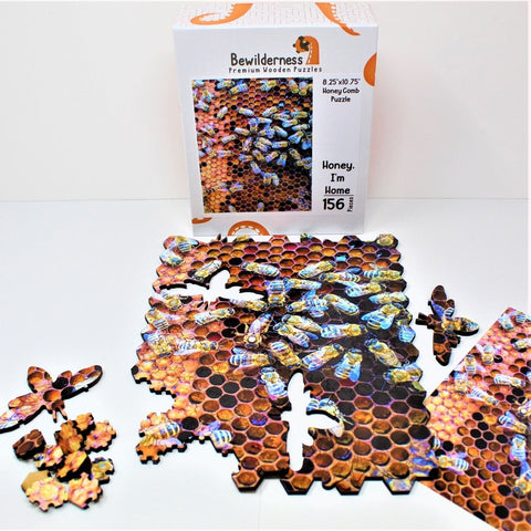 "Honey, I'm Home" - 156 Piece, Honeycomb Puzzle - Bewilderness