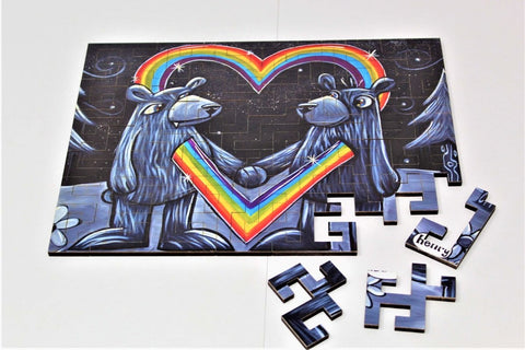 Rainbow Bears - Original Geometric Laser Cut Design - "Bear Love" - by Henry - Bewilderness - 50pc - Bewilderness